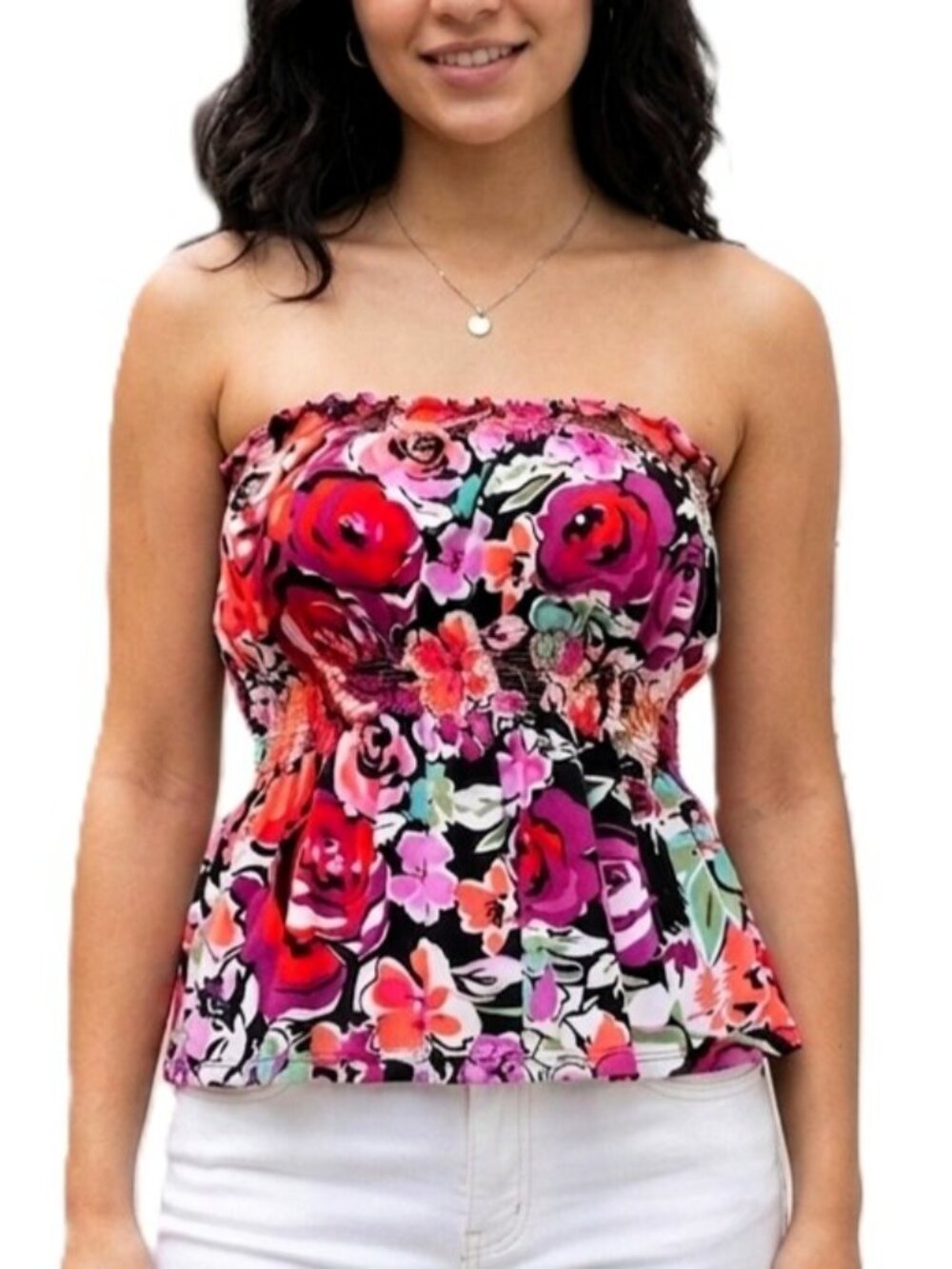 2b bebe Floral Sleeveless Tube Top Size Medium